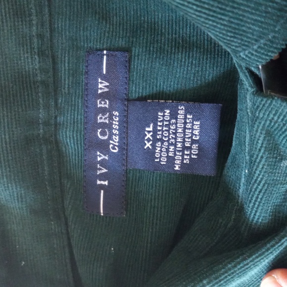 IVY CREW Classics Men's Long Sleeve Button-Down Green Thin Corduroy Shirt Sz XXL - Picture 11 of 16